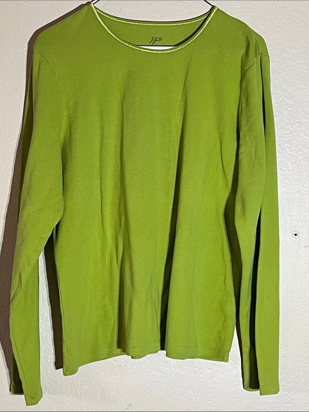 J. Jill Chartuce Green Long Sleeve Crewneck Tee size L